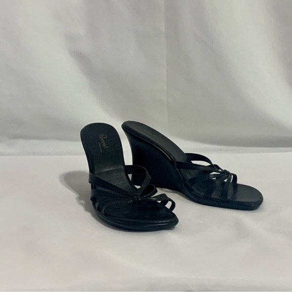 Women’s Black Sz 9 Preview International Knotted Sandal Slip on 4” Heel - Picture 1 of 6
